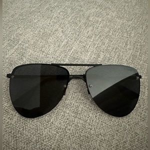 Le Specs Women's The Prince Aviator Sunglasses- black matte